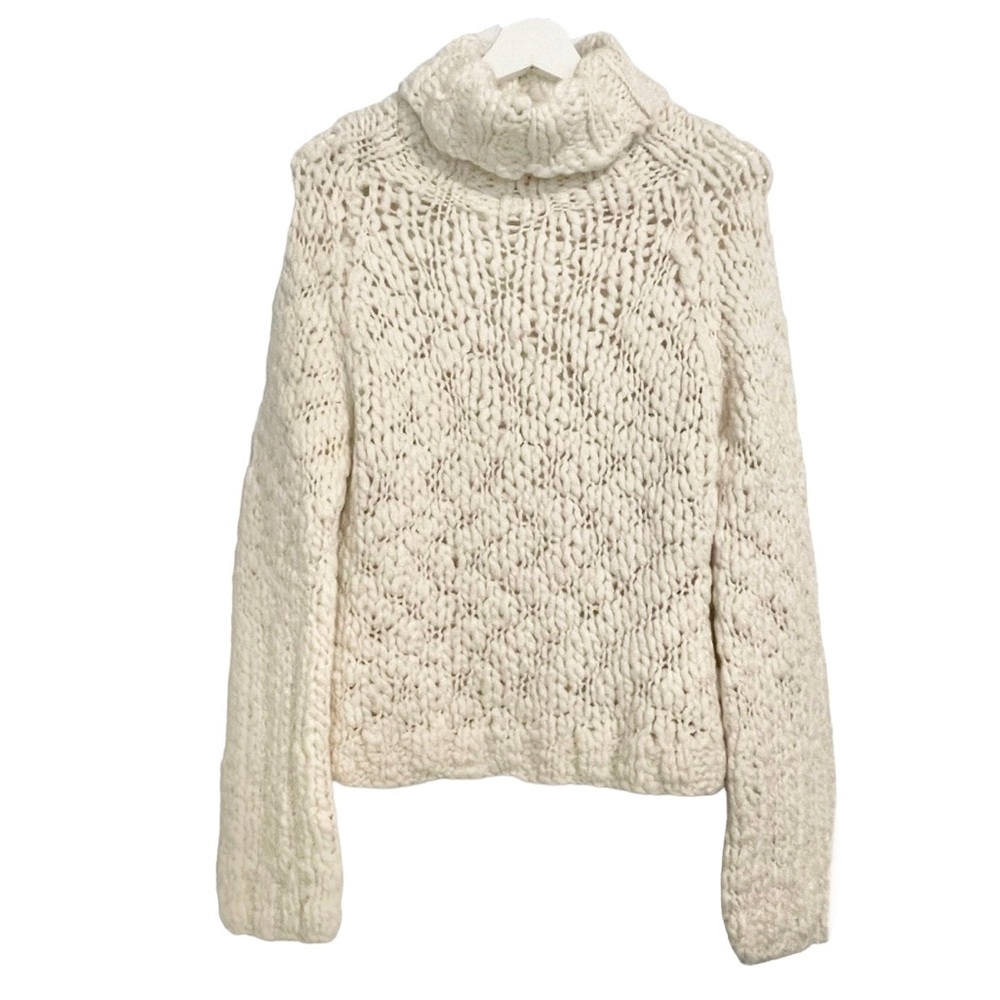 Saskia Knit Turtleneck Chunky Ivory Sweater - Picture 1 of 7